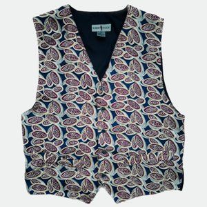 Vintage 1970's Robert Stock Men's Silk Vest Waistcoat (S) Excellent Condition